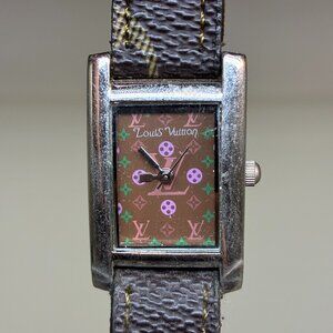 Vintage Louis Vuitton Watch Women’s Wristwatch Monogram Logo Plaque 1187HS2003L